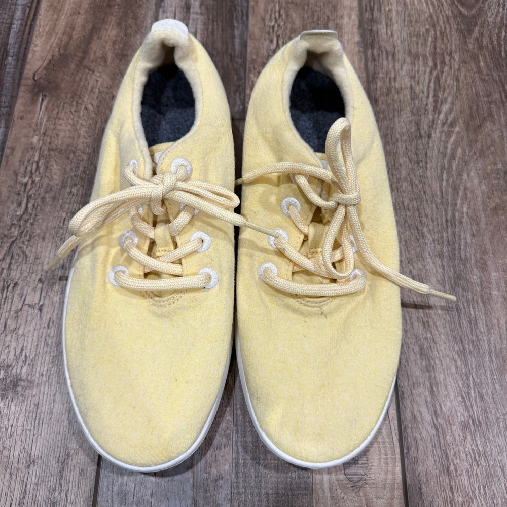 Allbirds Wool Runners Womens‎ 9 Yellow Merino Wool Sustainable Lace Up Sneakers